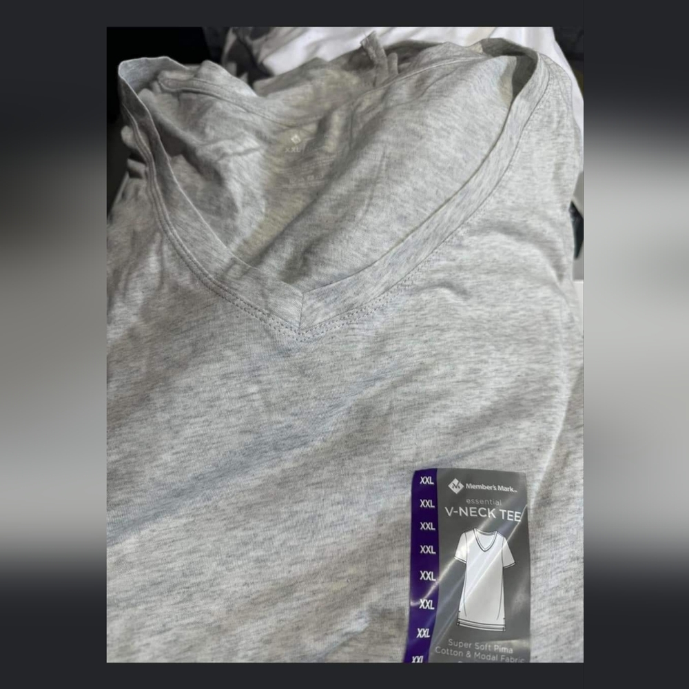 Members Mark ladies v-neck T-shirt grey
